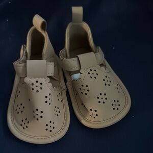 Tan Baby Moccasins with Bow